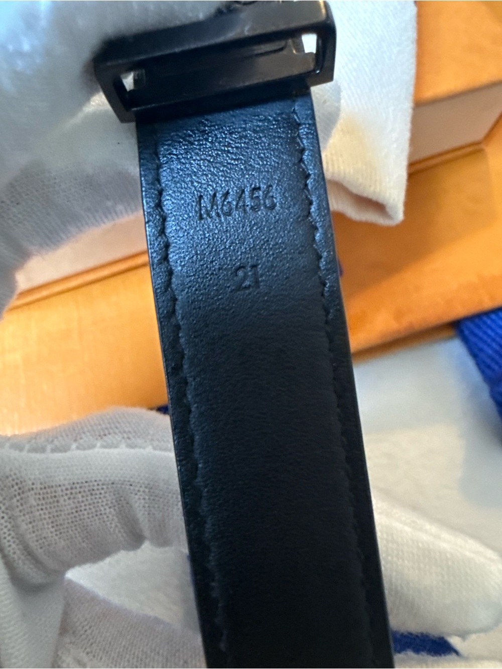 Louis Vuitton Black Leather Monogram Cuff Bracelet full inclusion - Picture 4 of 17